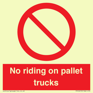 No riding on pallet trucks